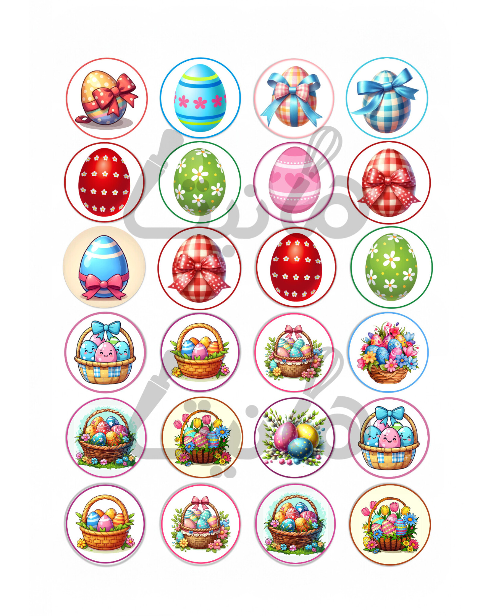 استیکر خوراکی تخم مرغ رنگی کد 156