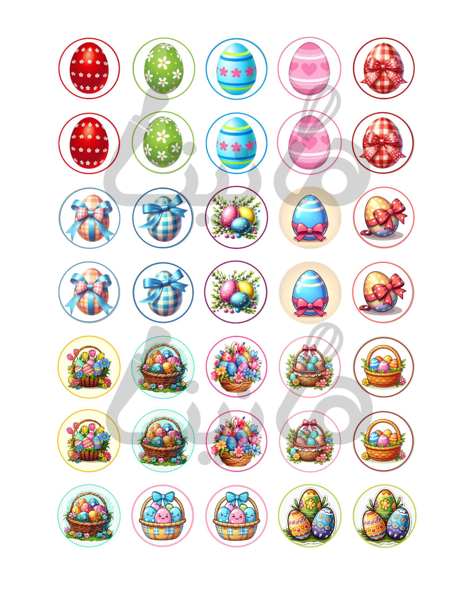 استیکر خوراکی تخم مرغ رنگی کد 156- 3 سانت