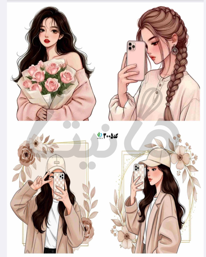 استیکر خوراکی دخترانه کد ۳۰۰۵- بدون برش