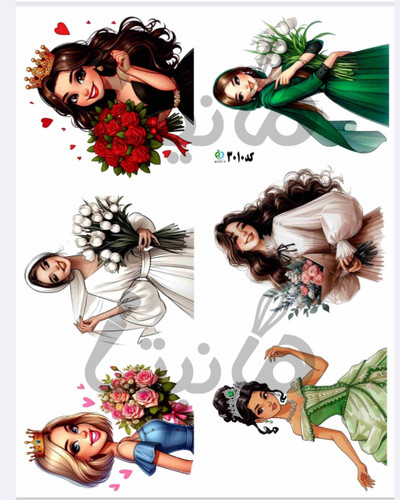 استیکر خوراکی دخترانه کد ۳۰۱۰- بدون برش