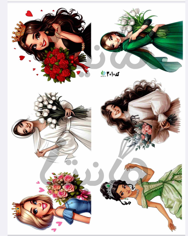 استیکر خوراکی دخترانه کد ۳۰۱۰- بدون برش
