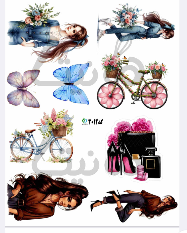 استیکر خوراکی دخترانه کد ۳۰۱۲- بدون برش