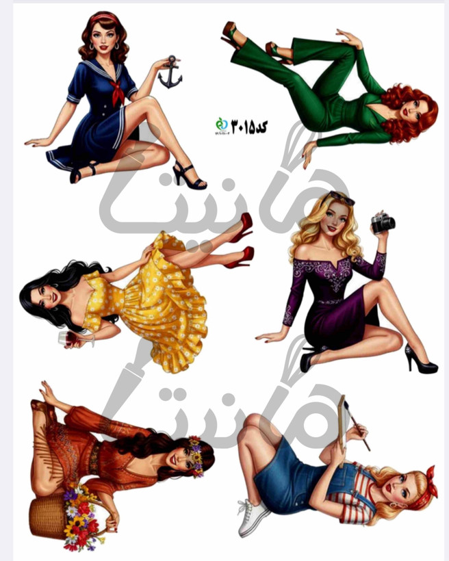 استیکر خوراکی دخترانه کد ۳۰۱۵- بدون برش