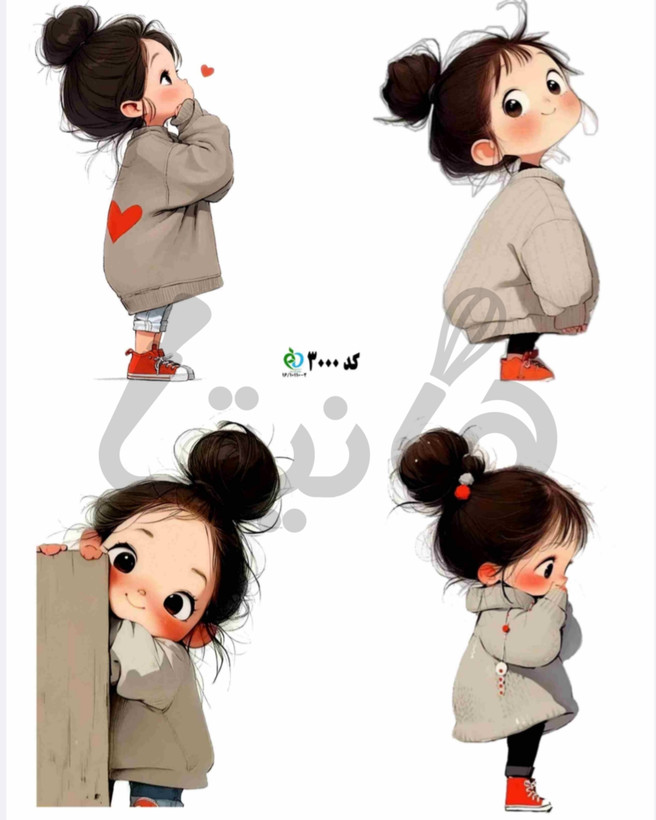 استیکر خوراکی دخترانه کد ۳۰۰۰- بدون برش
