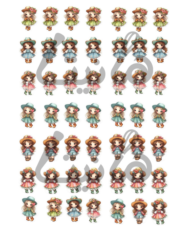 استیکر خوراکی دختر ناز کد ۱۹۱- ۳ سانت| بدون برش