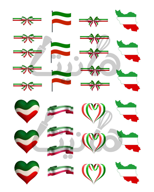 استیکر خوراکی پرچم ایران کد ۱۹۲- ۴ سانت| بدون برش