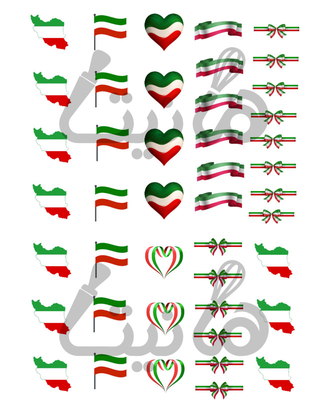 استیکر خوراکی پرچم ایران کد ۱۹۲- ۳ سانت| بدون برش