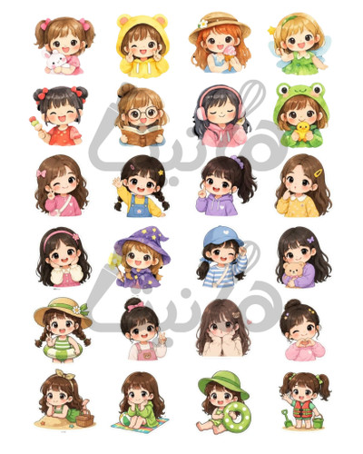 استیکر خوراکی دختران فانتری کد ۲۰۹- ۴ سانت| بدون برش