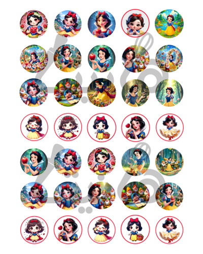 استیکر خوراکی سفید برفی کد ۱۲۵- ۳ سانت| برشی