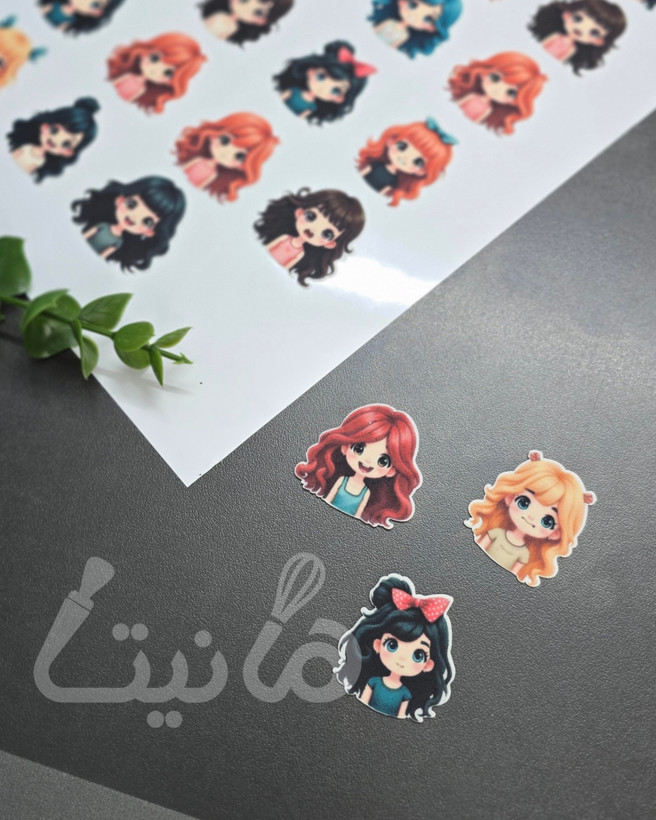 استیکر خوراکی دختر کارتونی کد ۱۸۶- ۴ سانت| برشی