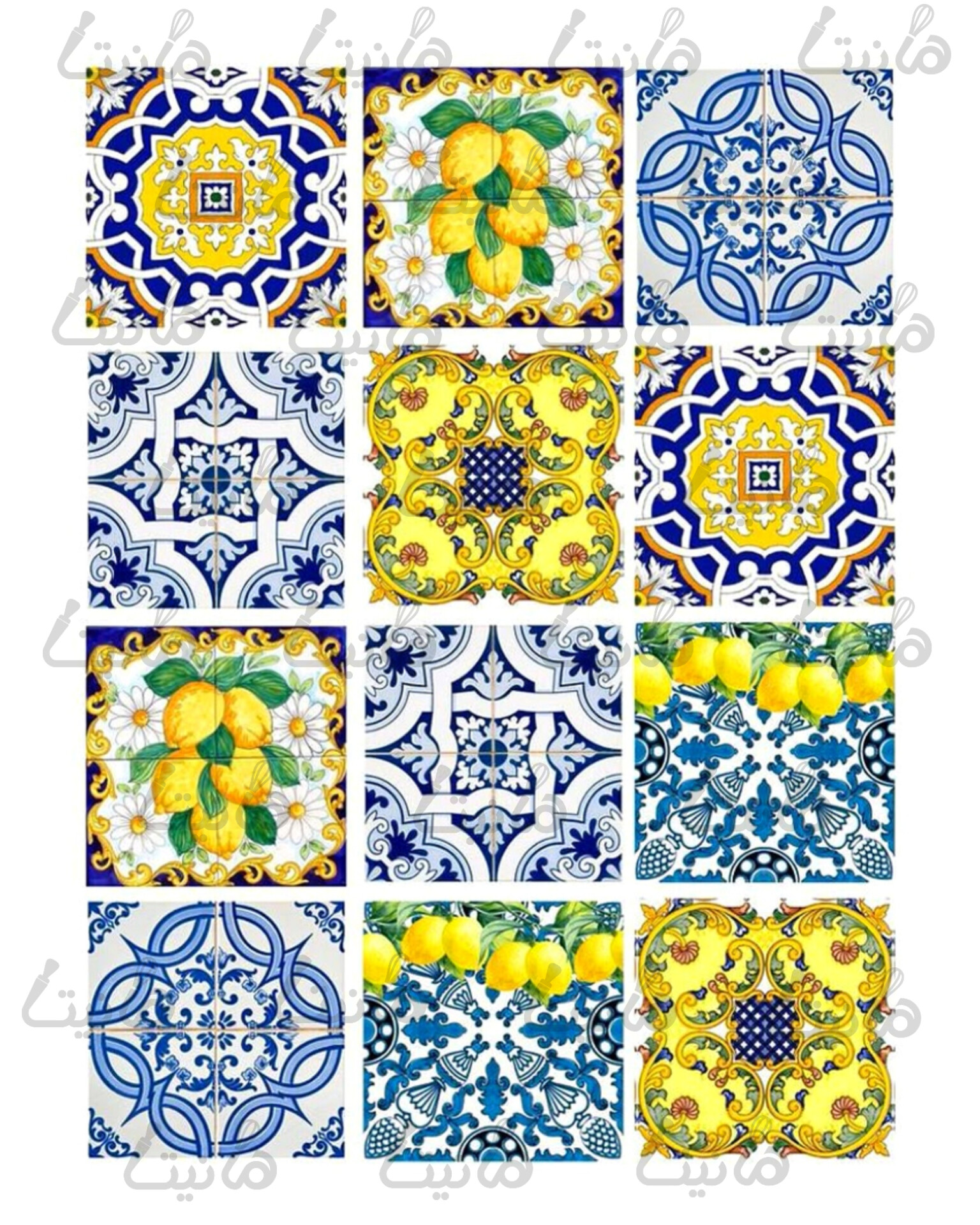 استیکر خوراکی طرح کاشی کد ۲۱۹- ۵ سانت| برشی