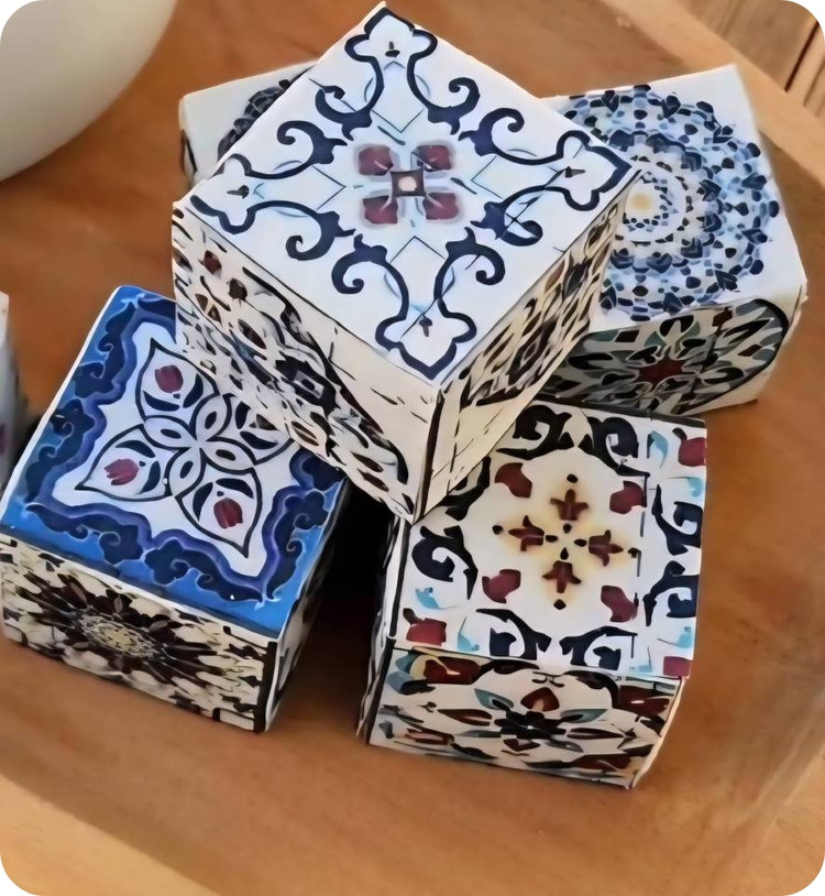 استیکر خوراکی طرح کاشی کد ۲۱۹- ۵ سانت| برشی