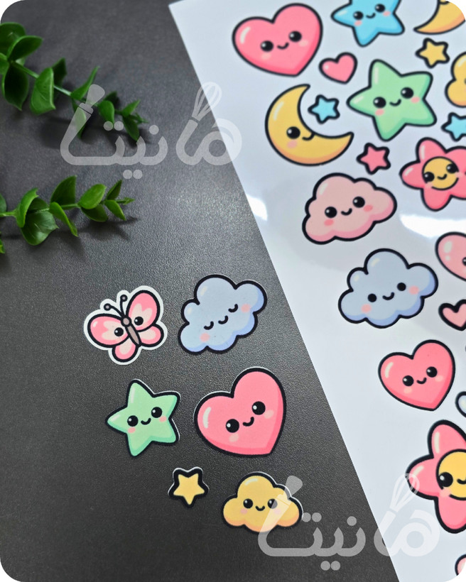 استیکر خوراکی قلب و ابر کد ۲۱۴- برشی